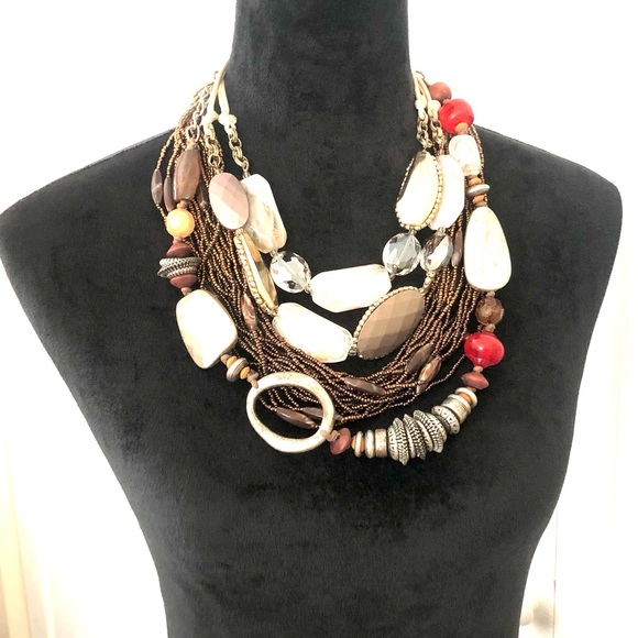 Necklaces Earth tones 15 items - Picture 2 of 16